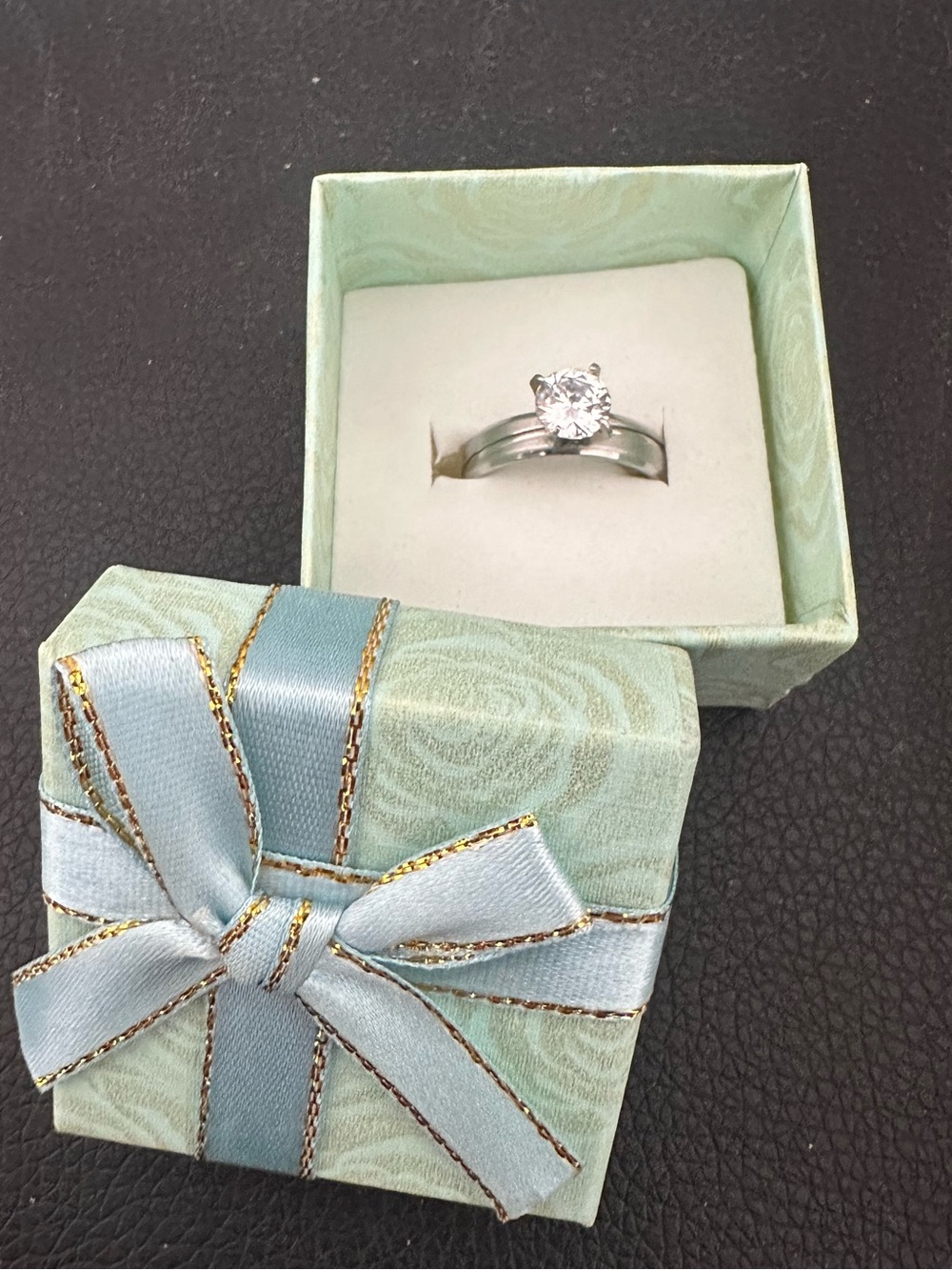 Classic Solitaire Silver Engagement Ring in White